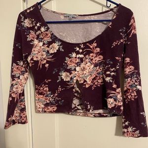 Charlotte Russe maroon crop top size M